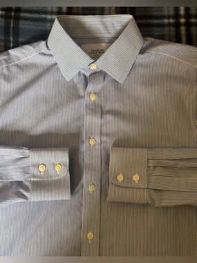Charles Tyrwhitt Multicolor Pinstripes Blue White Men’s Dress Shirt Size 15.5-39